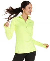 Exuding stylish athleticism, Nike's half-zip top with Dri-FIT technology is breathable and really comfy. Perfect for exercising outdoors or pulling on for your walk to the gym. Exuding stylish athleticism, Nike's half-zip top with Dri-FIT technology is breathable and really comfy. Perfect for exercising outdoors or pulling on for your walk to the gym.