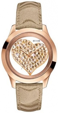 GUESS U0113L3 Rose Gold-Tone Crystal Heart Watch GUESS U0113L3 Rose Gold-Tone Crystal Heart Watch