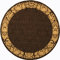 Safavieh Courtyard Collection CY2727-3409 Chocolate and Natural Indoor/ Outdoor Round Area Rug, 5-Feet 3-Inch Round Safavieh Courtyard Collection CY2727-3409 Chocolate and Natural Indoor/ Outdoor Round Area Rug, 5-Feet 3-Inch Round