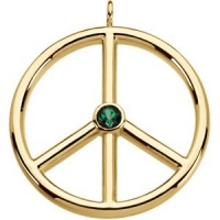 CleverEve 2013 Fall Winter Luxury Series 14K Yellow Gold 8.70 grams Genuine Topaz Peace Sign Pendant 04.00 mm CleverEve 2013 Fall Winter Luxury Series 14K Yellow Gold 8.70 grams Genuine Topaz Peace Sign Pendant 04.00 mm