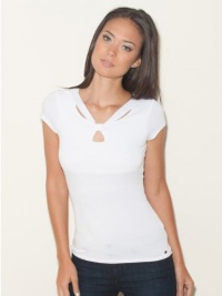GUESS Mimi Cap-Sleeve Top, TRUE WHITE (MEDIUM) GUESS Mimi Cap-Sleeve Top, TRUE WHITE (MEDIUM)