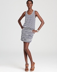 Style and comfort work their way into a KAS New York dress. A striped stretch knit with ruched sides will carry you comfortably through the day. Style and comfort work their way into a KAS New York dress. A striped stretch knit with ruched sides will carry you comfortably through the day.