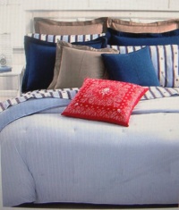 RALPH LAUREN Blue UNIVERSITY Oxford Stripe 3pc TWIN COMFORTER SET_Bundle RALPH LAUREN Blue UNIVERSITY Oxford Stripe 3pc TWIN COMFORTER SET_Bundle