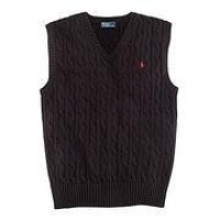 Polo Ralph Lauren Cable Knit Vest Boys Size 2/2t Black Polo Ralph Lauren Cable Knit Vest Boys Size 2/2t Black