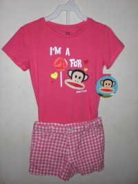 Paul Frank 43622014-09T 2 Piece Short Set, Color Pink, Size 6/6x Paul Frank 43622014-09T 2 Piece Short Set, Color Pink, Size 6/6x