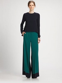 Supple silk, printed with a colorblock design and tailored in a wide-leg style.Self waistbandZip flyBack welt pocketSilk liningInseam, about 45SilkDry cleanMade in USA of Italian fabricModel shown is 5'10 (177cm) wearing US size 4. 