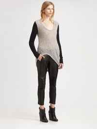 Slip into sleek with these cropped leather pants, equipped with zippered cuffs and unstoppable swagger. THE FITRise, about 9Inseam, about 25THE DETAILSTab closureZip flyFour-pocket styleZippered cuffsLeatherDry clean with leather specialistImported of Italian fabricModel shown is 5'10 (177cm) wearing US size 4. Slip into sleek with these cropped leather pants, equipped with zippered cuffs and unstoppable swagger. THE FITRise, about 9Inseam, about 25THE DETAILSTab closureZip flyFour-pocket styleZippered cuffsLeatherDry clean with leather specialistImported of Italian fabricModel shown is 5'10 (177cm) wearing US size 4.