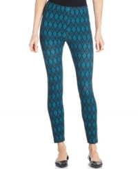 A whimsical harlequin print takes Style&co.'s stretch leggings beyond basic status! Perfect for spicing up a long sweater or a tunic top. A whimsical harlequin print takes Style&co.'s stretch leggings beyond basic status! Perfect for spicing up a long sweater or a tunic top.