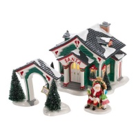 Department 56 Originial Snow Village 2012 Annual Gift Set, A Visit with Santa Lit House, 5-1/29-Inch Department 56 Originial Snow Village 2012 Annual Gift Set, A Visit with Santa Lit House, 5-1/29-Inch