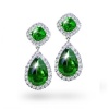 Bling Jewelry Emerald Green Color CZ Teardrop Pave Dangle Earrings