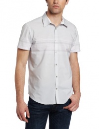 Calvin Klein Sportswear Men's Short Sleeve Yarn Dye Engineered Horizontal Stripe Woven Calvin Klein Sportswear Men's Short Sleeve Yarn Dye Engineered Horizontal Stripe Woven