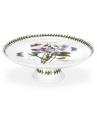 For the discerning china collector or naturalist on your gift list, the Botanic Garden collection of footed cake plates by Portmeirion is a treat for the dessert course. Realistic foliage flourishes around the white porcelain base and platform. For the discerning china collector or naturalist on your gift list, the Botanic Garden collection of footed cake plates by Portmeirion is a treat for the dessert course. Realistic foliage flourishes around the white porcelain base and platform.
