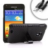 USA Gear Rugged Hard Shell Case Cover With Built-In Kickstand for Sprint , Boost Mobile Samsung Galaxy S II Epic 4G Touch ( Black ) ** Includes Micro-USB Charging Cable! **