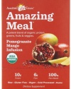 Amazing Grass Amazing Meal, Organic Pomegranate Mango Infusion Powder, Gluten Free, 10-Count Box