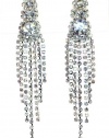 Glamour Seven Line Diamonite Dangle Duster Crystal-CLIP ON Earrings