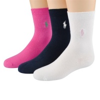 Polo Ralph Lauren girls Flat Knit Crew pink/white/navy 3pairs - 9-11 (shoe size 4-10) Polo Ralph Lauren girls Flat Knit Crew pink/white/navy 3pairs - 9-11 (shoe size 4-10)