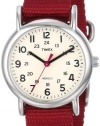 Timex Women's T2N914 Weekender Mid-Size Slip-Thru Berry Nylon Strap Watch