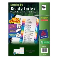 Avery EcoFriendly Ready Index Table of Contents Dividers, A-Z Tab Set (11085) Avery EcoFriendly Ready Index Table of Contents Dividers, A-Z Tab Set (11085)