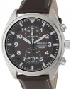 Seiko Men's SNN241 Stainless Steel and Leather Brown Dial Watch