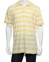 Club Room Magnolia (medium yellow with pale yellow) Stripes SS Polo Shirt