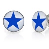 Trendy Mens Blue Star Stainless Steel Stud Earrings