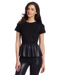 French Connection Women's Fast Jacinda Jersey Peplum Top, Black, Small French Connection Women's Fast Jacinda Jersey Peplum Top, Black, Small