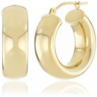 Duragold 14k Yellow Gold Reverse Round Hoop Earrings Duragold 14k Yellow Gold Reverse Round Hoop Earrings