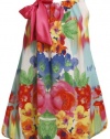 Size-16, Multi, BNJ-2303S, Multicolor Tropical Floral Print Asymmetric One Shoulder Bubble Chiffon Dress,Bonnie Jean Tween Girls Special Occasion Flower Girl Party Dress