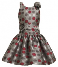Bonnie Jean Girls 7-16 Multi Dots Drop Waist Dress With Fabric Flower Bonnie Jean Girls 7-16 Multi Dots Drop Waist Dress With Fabric Flower