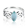 925 Sterling Silver Natural Blue Topaz Celtic Double Infinity Knot Band Ring for Women - Nickle Free