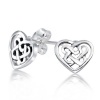 Bling Jewelry Sterling Silver Sweetheart Celtic Knot Open Heart Stud Earrings