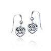 Bling Jewelry Celtic Knot Open Heart Drop Earrings 925 Sterling Silver