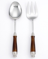 Handcrafted in stainless steel with earthy, amber-colored handles, these servers from the Simply Designz serveware collection scoop and plate every part of the meal with stylish perfection. Handcrafted in stainless steel with earthy, amber-colored handles, these servers from the Simply Designz serveware collection scoop and plate every part of the meal with stylish perfection.