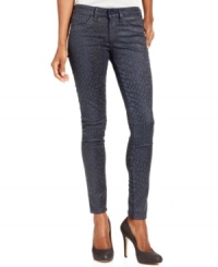 With an abstract animal print, these GUESS skinny leggings are hot for a fashion-forward fall look! With an abstract animal print, these GUESS skinny leggings are hot for a fashion-forward fall look!