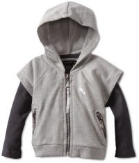 Baby Phat - Kids Baby-Girls Infant French Terry Twofer Hoodie, Gray, 18 Baby Phat - Kids Baby-Girls Infant French Terry Twofer Hoodie, Gray, 18