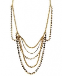 Fossil Necklace, Gold-Tone 24 Black Sparkling Multi-Chain Necklace Fossil Necklace, Gold-Tone 24 Black Sparkling Multi-Chain Necklace