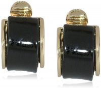 Anne Klein Preston Black Gold-Tone Black Mini Hoop Earrings Anne Klein Preston Black Gold-Tone Black Mini Hoop Earrings