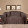 Plush Animal Loveseat Throw Slipcover Color: Espresso