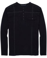 Strapping style: Sean John designs this henley tee with a harness motif. Strapping style: Sean John designs this henley tee with a harness motif.