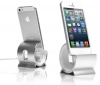 Sinjimoru ALUMINUM iPhone 5, 5S, 5C, 4, 4S, 3G, 3GS, iPad Mini and iPod Sync Stand Dock Cradle Holder (SILVER ALUMINUM)