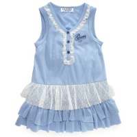 Guess Girls 12-24 Months Mesh Dress (24 Months, Light Blue) Guess Girls 12-24 Months Mesh Dress (24 Months, Light Blue)