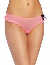 Betsey Johnson Women's Stretch Mesh Ruffle Thong Betsey Johnson Women's Stretch Mesh Ruffle Thong