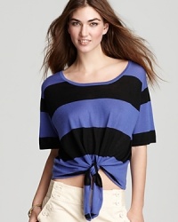 Quotation: Autumn Cashmere Top - Rugby Stripe Tie Front Quotation: Autumn Cashmere Top - Rugby Stripe Tie Front