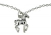 Sterling Silver Prancing Horse Pendant Necklace in Black Gift Bag