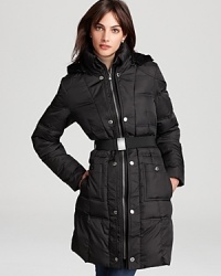 This convertible Marc New York jacket is winter's must-have: wear it in multiple ways dependent on the temperature. Designed with decorative snaps, a seatbelt-style belt and quilting at the shoulders and back, style is front and center, so you look cool while you stay warm. This convertible Marc New York jacket is winter's must-have: wear it in multiple ways dependent on the temperature. Designed with decorative snaps, a seatbelt-style belt and quilting at the shoulders and back, style is front and center, so you look cool while you stay warm.