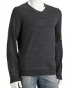 Sonoma Mens V-Neck Cotton Sweater Size 2XL XXL Dark Gray Charcoal Grey Pullover Long Sleeves