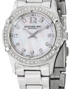 Stuhrling Original Women's 703B.01 Vogue Audrey Glimmer Swiss Quartz Swarovski Crystal White Mother-Of-Pearl Dial Watch