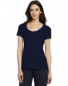 Nautica Sleepwear Women's Short Sleeve Ruffle Sleep Tee