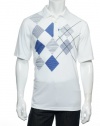 Greg Norman for Tasso Elba Men's White Argyle Polo Shirt