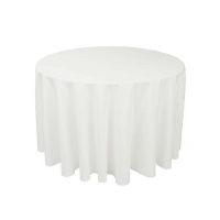 108 in. Round Polyester Tablecloth White 108 in. Round Polyester Tablecloth White